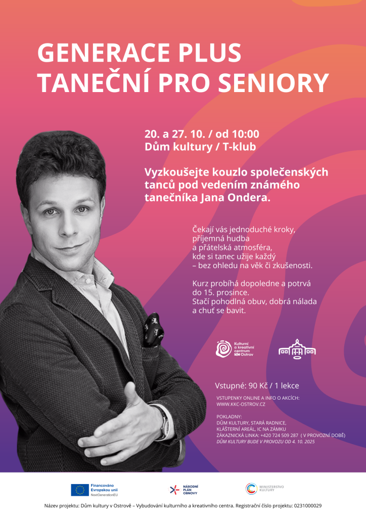 Kulturní a kreativní centrum Ostrov - GENERACE PLUS: TANEČNÍ PRO SENIORY S JANEM ONDEREM