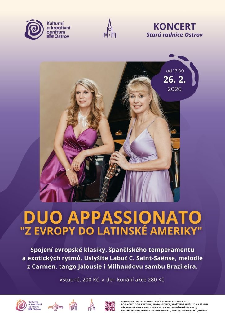 Kulturní a kreativní centrum Ostrov - DUO APPASSIONATO – „Z EVROPY DO LATINSKÉ AMERIKY“