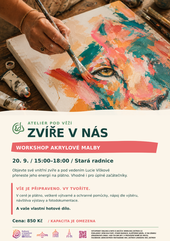 Kulturní a kreativní centrum Ostrov - Zvíře v nás – workshop akrylové malby