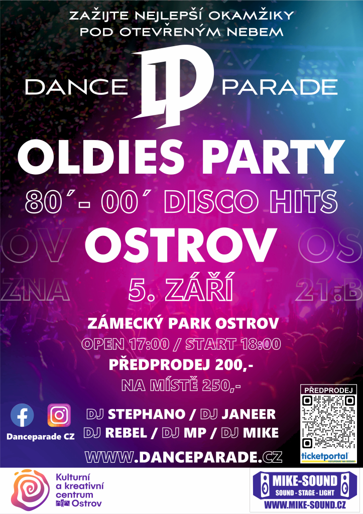 Kulturní a kreativní centrum Ostrov - OLDIES 80′–00′ PARTY OSTROV 2026