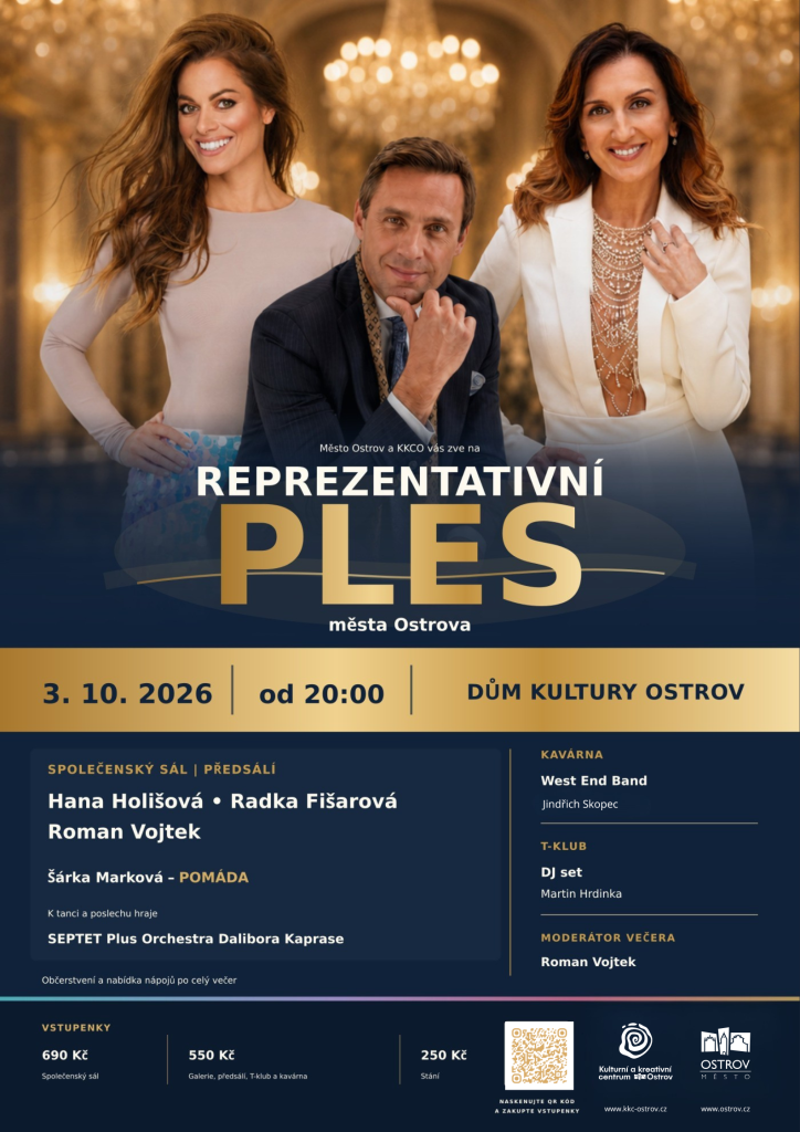 Kulturní a kreativní centrum Ostrov - REPREZENTATIVNÍ PLES MĚSTA OSTROVA 2026