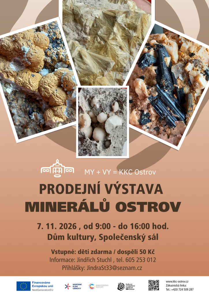Kulturní a kreativní centrum Ostrov - PRODEJNÍ VÝSTAVA MINERÁLŮ