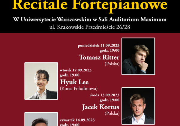Recitale fortepianowe “Chopin był z UW!” – Marc Laforét